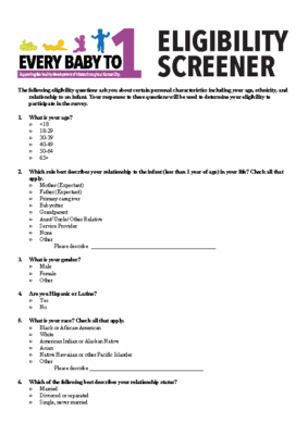 EBT1 Eligibility Screener
